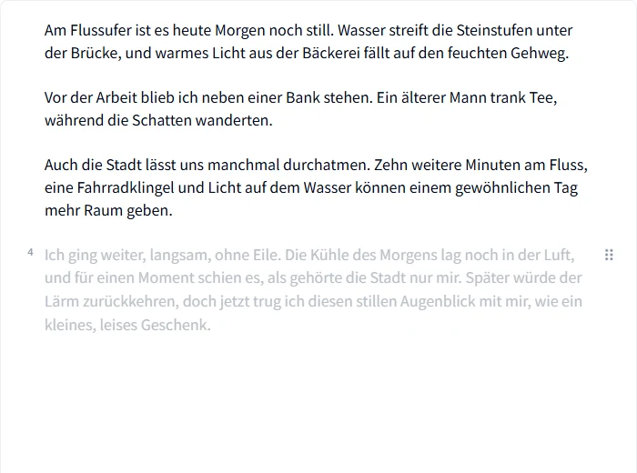 Eine Tab-Vervollständigung vor der Übernahme prüfen