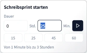 Den Schreibtimer einstellen