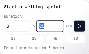 Set up a writing timer