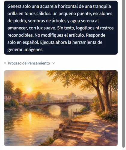 Ver una ilustración generada por IA en el chat