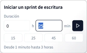 Configurar el temporizador de escritura