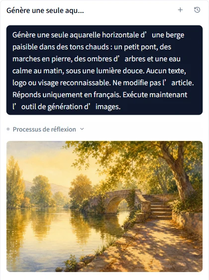Voir une illustration générée par l’IA dans le chat