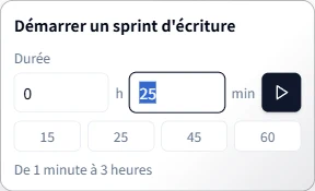 Configurer le minuteur d’écriture