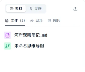 在项目素材库管理文件、网址和图片